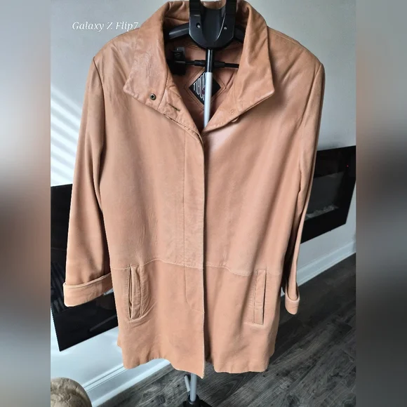 Tiboa Leathers Vintage Camel Genuine Leather Jacket - Size 14 - Picture 1 of 11